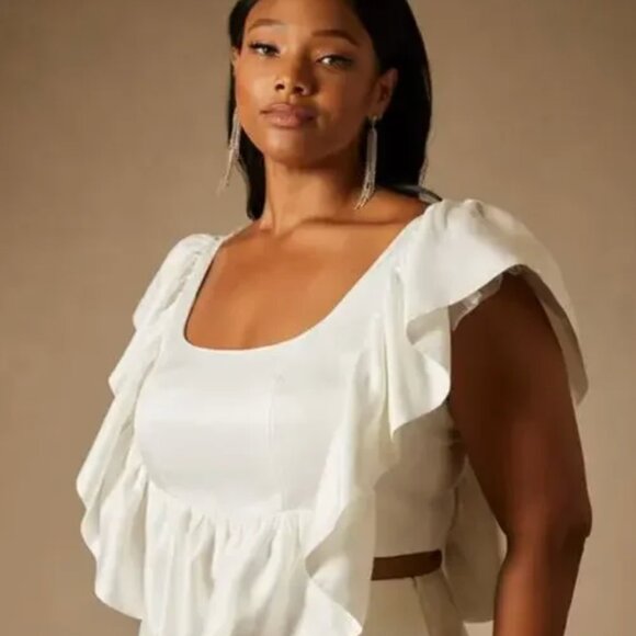 eloquii bridal ruffle top- nwt - Picture 5 of 6